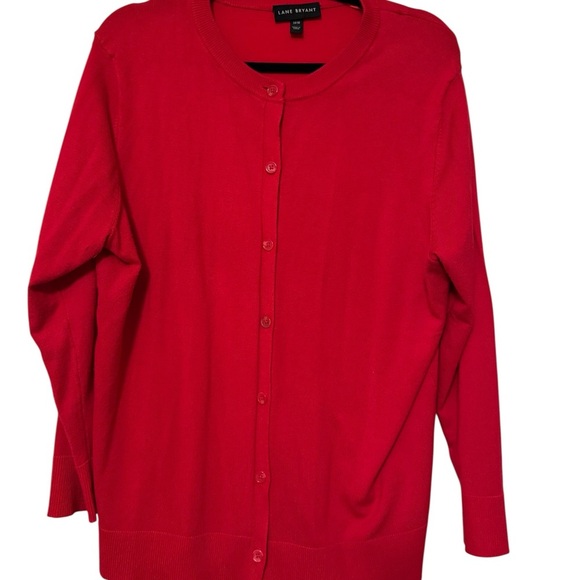 Lane Bryant Classic Red Button-Front Cardigan – Size 14/16 - Picture 1 of 4